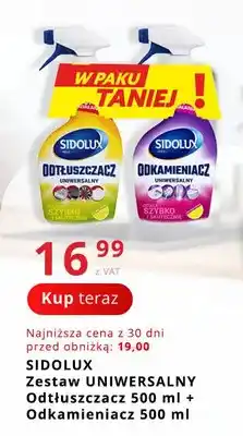 Zestaw uniwersalny Sidolux Odtłuszczacz + Odkamieniacz