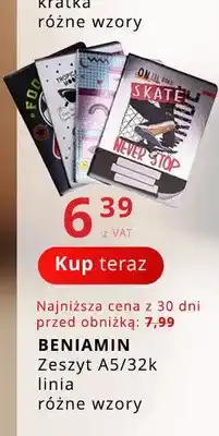 Poczta Polska Zeszyt A5 32k linia Beniamin oferta