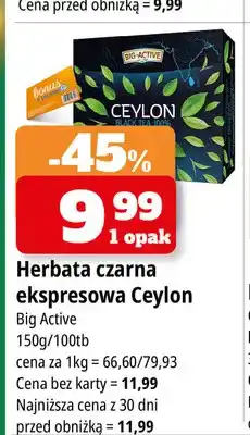 E.Leclerc Herbata czarna ekspresowa Ceylon Big Active oferta