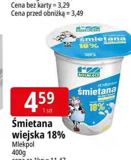 E.Leclerc Śmietana wiejska 18% Rolmlecz Mlekpol oferta
