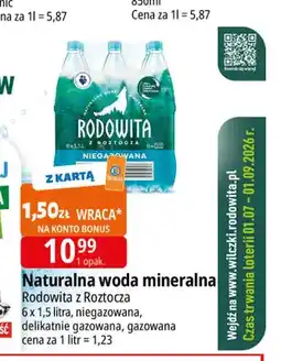 E.Leclerc Naturalna woda mineralna Rodowita z Roztocza 6-pak oferta