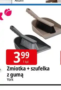 E.Leclerc Zestaw zmiotka + szufelka z gumą York oferta