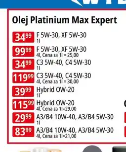 E.Leclerc Olej silnikowy Orlen Oil Platinium Max Expert F 5W-30 / XF 5W-30 oferta