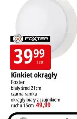 E.Leclerc Kinkiet okrągły Foxter biały z czujnikiem ruchu 15 cm oferta