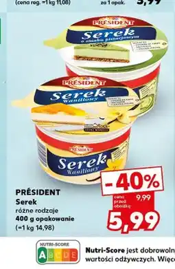 Kaufland Serek Président o smaku pistacjowym oferta