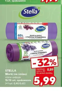 Kaufland Worki na śmieci Stella z taśmą ściągającą o zapachu lawendy oferta