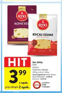Intermarche Ser żółty Rycki Maasdam Ryki plastry oferta