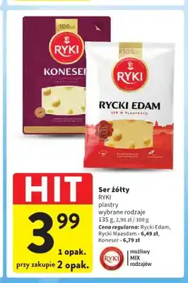 Ser żółty Rycki Maasdam Ryki plastry
