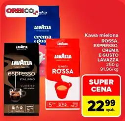 Carrefour Kawa mielona ROSSA, ESPRESSO, CREMA E GUSTO LAVAZZA oferta