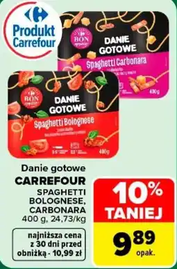 Carrefour Danie gotowe CARREFOUR Spaghetti Bolognese, Carbonara oferta