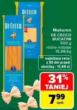 Carrefour Makaron DE CECCO BUCATINI oferta