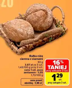 Carrefour Bułka róza ciemna z ziarnami oferta