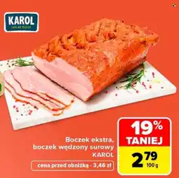 Carrefour Boczek ekstra, boczek wędzony surowy KAROL oferta