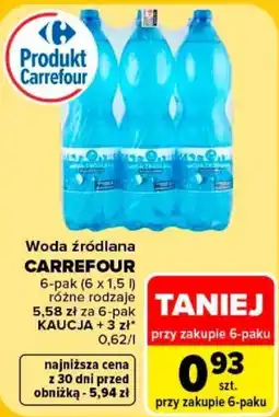 Carrefour Woda źródlana CARREFOUR oferta
