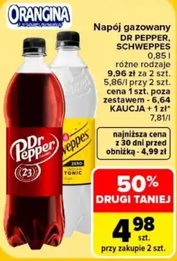 Carrefour Napój gazowany DR PEPPER, SCHWEPPES oferta