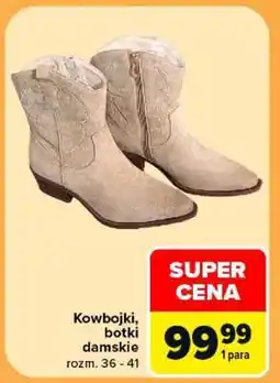Carrefour Kowbojki, botki damskie oferta