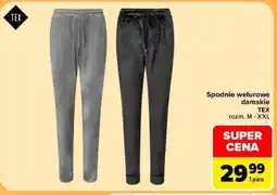 Carrefour Spodnie welurowe damskie oferta
