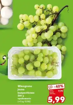 Kaufland Winogrona jasne bezpestkowe 500 g opakowanie oferta