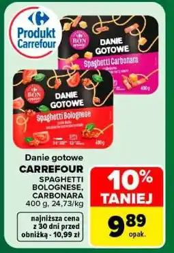 Carrefour CARREFOUR SPAGHETTI BOLOGNESE, CARBONARA oferta