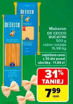 Carrefour Makaron DE CECCO BUCATINI oferta