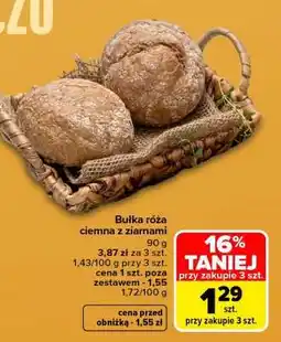 Carrefour Bułka róża ciemna z ziarnami oferta