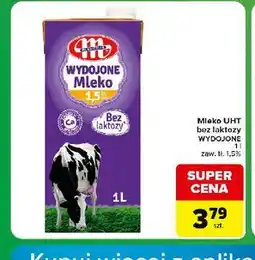 Carrefour Express Mleko UHT bez laktozy Wydojone 1,5% Mlekovita oferta