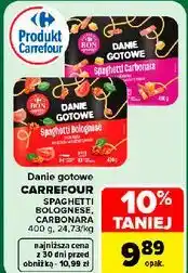 Carrefour Danie gotowe Carrefour Spaghetti Bolognese / Carbonara oferta