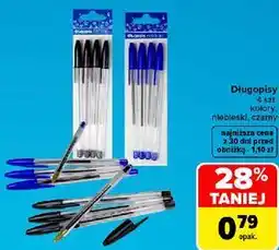 Carrefour Market Długopisy 4 szt. kolory: niebieski, czarny oferta