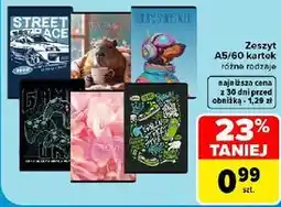 Carrefour Market Zeszyt A5/60 kartek różne rodzaje oferta