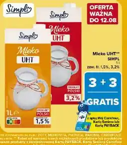 Carrefour Mleko UHT Simpl 1,5%, 3,2% oferta