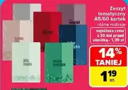 Carrefour Market Zeszyt tematyczny A5/60 kartek różne rodzaje oferta