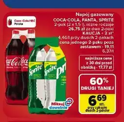Carrefour Napój gazowany Coca-Cola, Fanta, Sprite 2-pak oferta