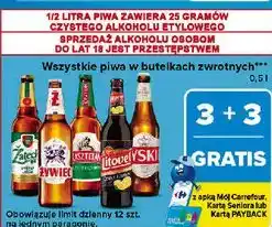 Carrefour Wszystkie piwa w butelkach zwrotnych oferta