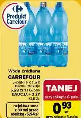 Carrefour Woda źródlana CARREFOUR 6-pak (6 x 1,5 l) oferta