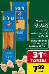 Carrefour Makaron De Cecco Bucatini oferta