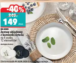 Biedronka Zestaw obiadowy z kamionki Artena na 4 osoby, 12 elementów MG Home oferta