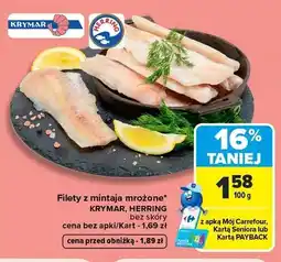Carrefour Filety z mintaja mrożone bez skóry Krymar oferta