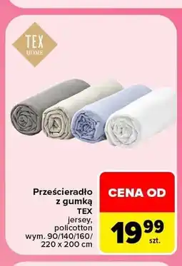 Carrefour Prześcieradło z gumką TEX jersey oferta