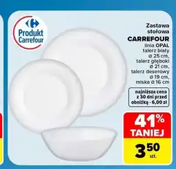 Carrefour Talerz biały Carrefour Opal 25 cm oferta