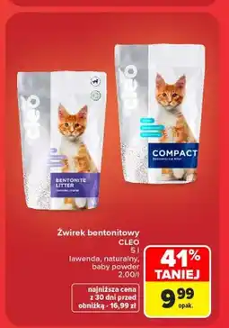 Carrefour Żwirek bentonitowy Cleo lawenda oferta