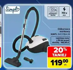 Carrefour Odkurzacz workowy Simply SVC17BA-24 oferta