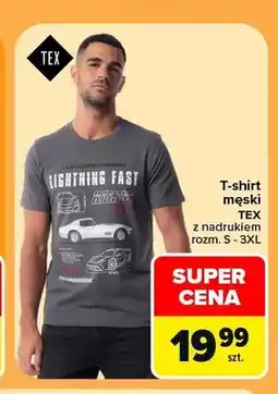 Carrefour T-shirt męski TEX z nadrukiem oferta