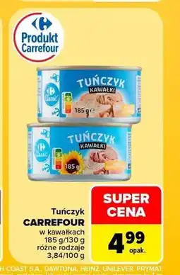 Carrefour Tuńczyk w kawałkach w sosie własnym Carrefour Classic oferta