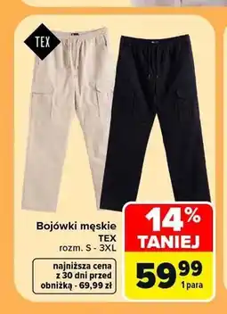 Carrefour Bojówki męskie TEX oferta