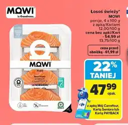 Carrefour Łosoś świeży porcje Mowi Pure 4-pak oferta
