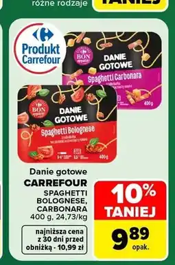 Carrefour Danie gotowe Spaghetti Bolognese Carrefour oferta