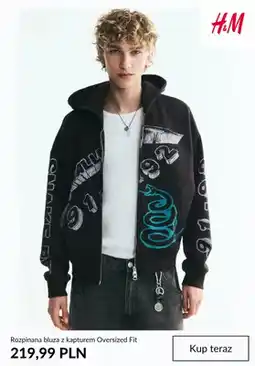 H&M Rozpinana bluza z kapturem Oversized Fit H&M oferta