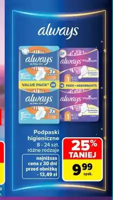 Carrefour Podpaski higieniczne Always Ultra Day oferta
