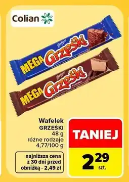 Carrefour Wafelek Mega Grześki kakaowy oferta