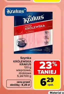 Carrefour Szynka Królewska wieprzowa Krakus oferta